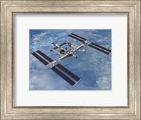 Computer Generated view of the International Space Station against the Blue Sky Fine Art Print