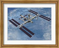 Computer Generated view of the International Space Station against the Blue Sky Fine Art Print
