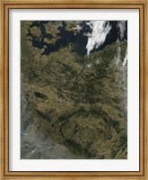 Satellite view of North Central Europe Fine Art Print