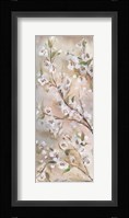 Cherry Blossoms Taupe Panel II Framed Print