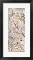 Cherry Blossoms Taupe Panel II Framed Print
