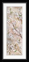 Cherry Blossoms Taupe Panel II Framed Print