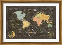 Old World Journey Map Black Fine Art Print