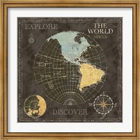 Old World Journey Map Black I Fine Art Print