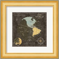 Old World Journey Map Black I Fine Art Print