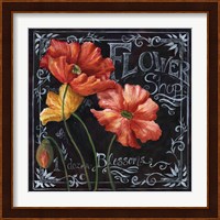 Flowers in Bloom Chalkboard I Fine Art Print