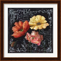 Flowers in Bloom Chalkboard II Fine Art Print