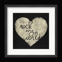 Graffiti Heart Black/Cream I Framed Print