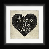 Graffiti Heart Black/Cream II Framed Print