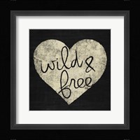 Graffiti Heart Black/Cream III Framed Print