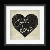 Graffiti Heart Black/Cream IV Framed Print