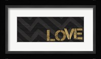 Chevron Sentiments Black/Gold Panel III Framed Print