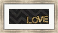 Chevron Sentiments Black/Gold Panel III Fine Art Print