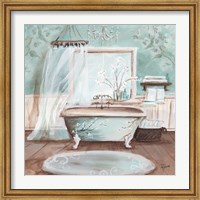 Aqua Blossom Bath II Fine Art Print