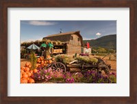 Log Barn and Fruit Stand in Autumn, British Columbia, Canada Fine Art Print