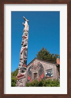 Haida Totem Pole and Tourist Shop, Queen Charlotte Islands, Canada Fine Art Print