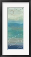 Abstract Waves Blue/Gray Panel II Framed Print