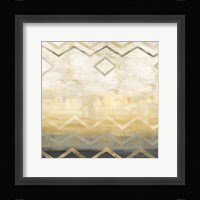 Abstract Waves Black/Gold I Framed Print