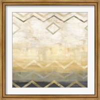 Abstract Waves Black/Gold I Fine Art Print