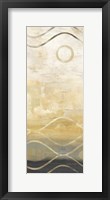 Abstract Waves Black/Gold Panel II Framed Print