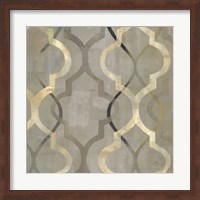 Abstract Waves Black/Gold Tiles III Fine Art Print