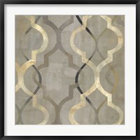 Abstract Waves Black/Gold Tiles III Fine Art Print