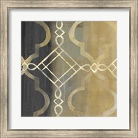 Abstract Waves Black/Gold Tiles IV Fine Art Print