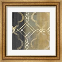 Abstract Waves Black/Gold Tiles IV Fine Art Print