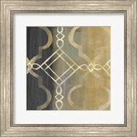 Abstract Waves Black/Gold Tiles IV Fine Art Print