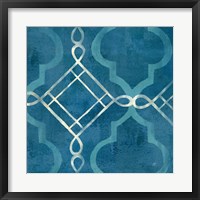 Abstract Waves Blue/Gray Tiles I Fine Art Print