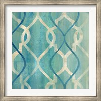 Abstract Waves Blue/Gray Tiles II Fine Art Print
