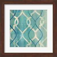 Abstract Waves Blue/Gray Tiles II Fine Art Print