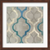 Abstract Waves Blue/Gray Tiles III Fine Art Print