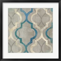 Abstract Waves Blue/Gray Tiles III Fine Art Print