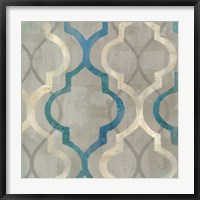 Abstract Waves Blue/Gray Tiles III Fine Art Print