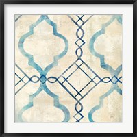 Abstract Waves Blue/Gray Tiles IV Fine Art Print