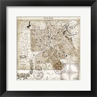 Euro Map II - Rome Framed Print