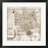 Euro Map II - Rome Framed Print
