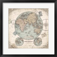 World Hemispheres I Framed Print