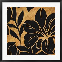 Black and Gold Flora 2 Fine Art Print