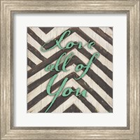 Chevron Sentiments Teal I Fine Art Print