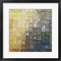 Yellow Gray Mosaics II Framed Print