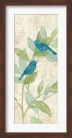 Love Bird Patterns Turquoise Panel I Fine Art Print