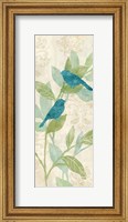 Love Bird Patterns Turquoise Panel I Fine Art Print