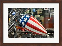 Patriotic Motorcycle with Stars and Stripes Fine Art Print