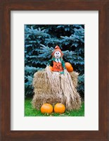 Wisconsin Autumn haystack, Halloween decorations Fine Art Print