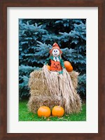 Wisconsin Autumn haystack, Halloween decorations Fine Art Print