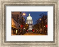 Looking down State Street in downtown Madison, Wisconsin Fine Art Print