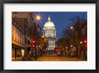 Looking down State Street in downtown Madison, Wisconsin Fine Art Print
