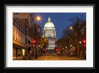 Looking down State Street in downtown Madison, Wisconsin Fine Art Print